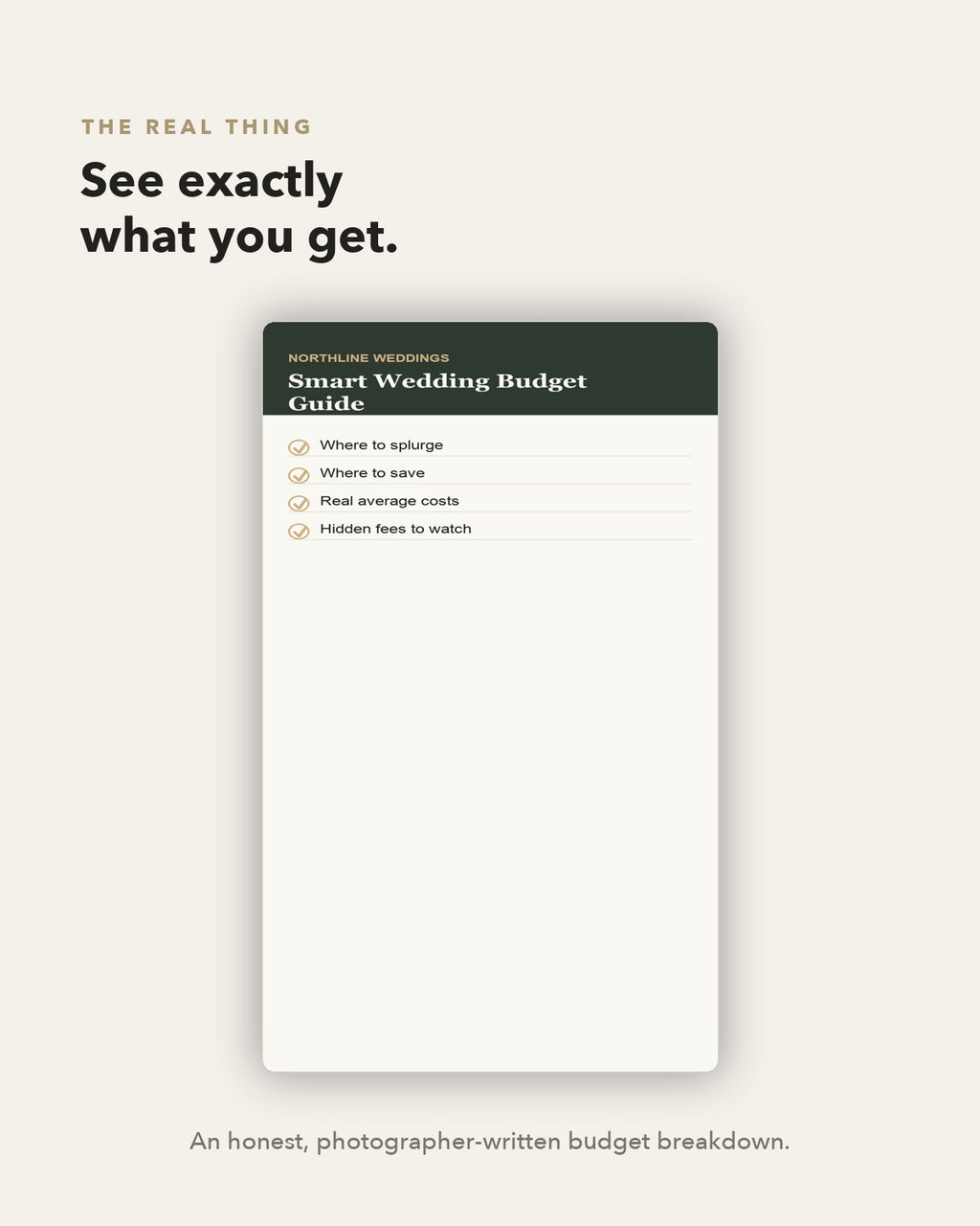 Budget Guide — see the real guide