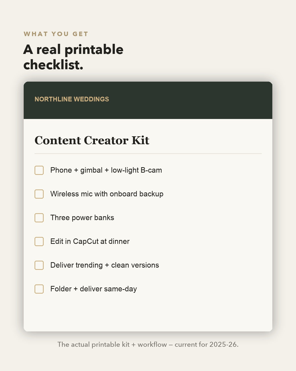 Content Creator Kit — printable kit