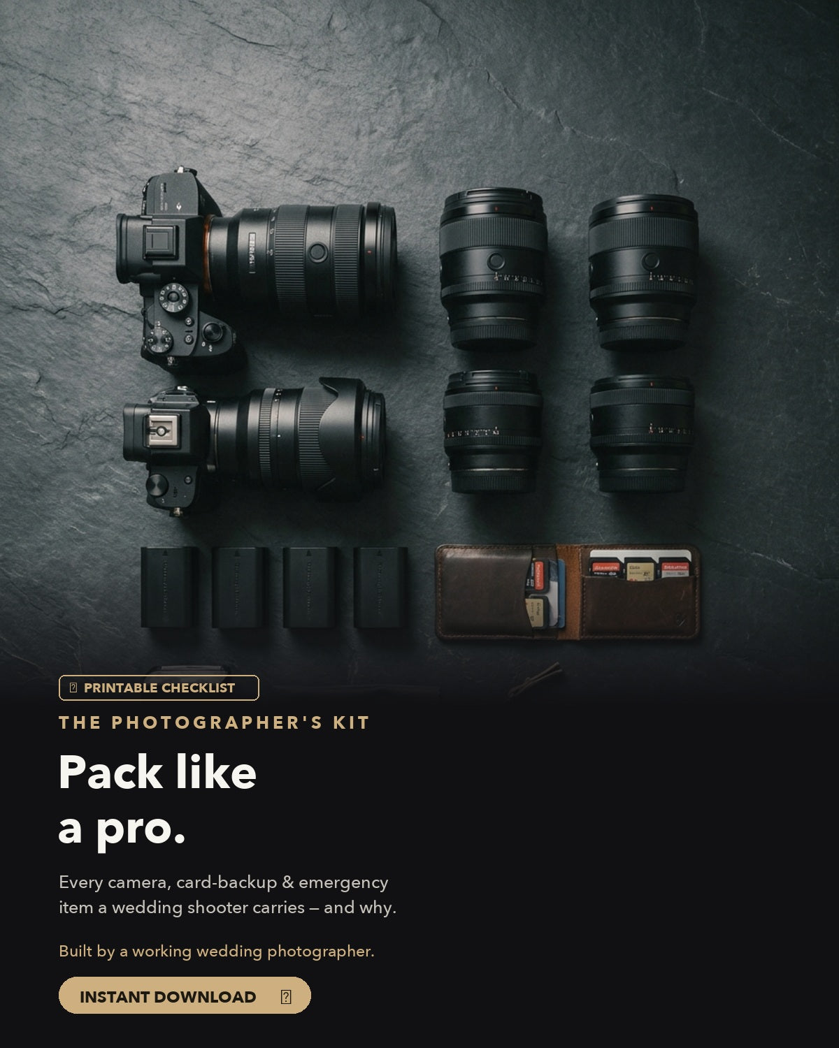 The Wedding Photographer's Day Kit & Emergency Kit