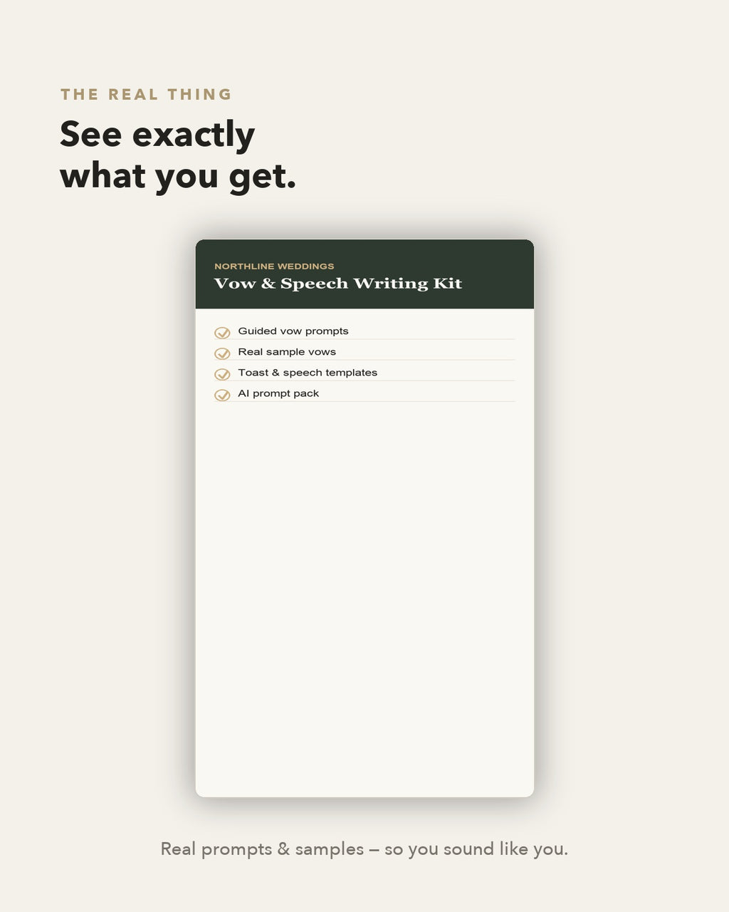 Vow Kit — see the real kit