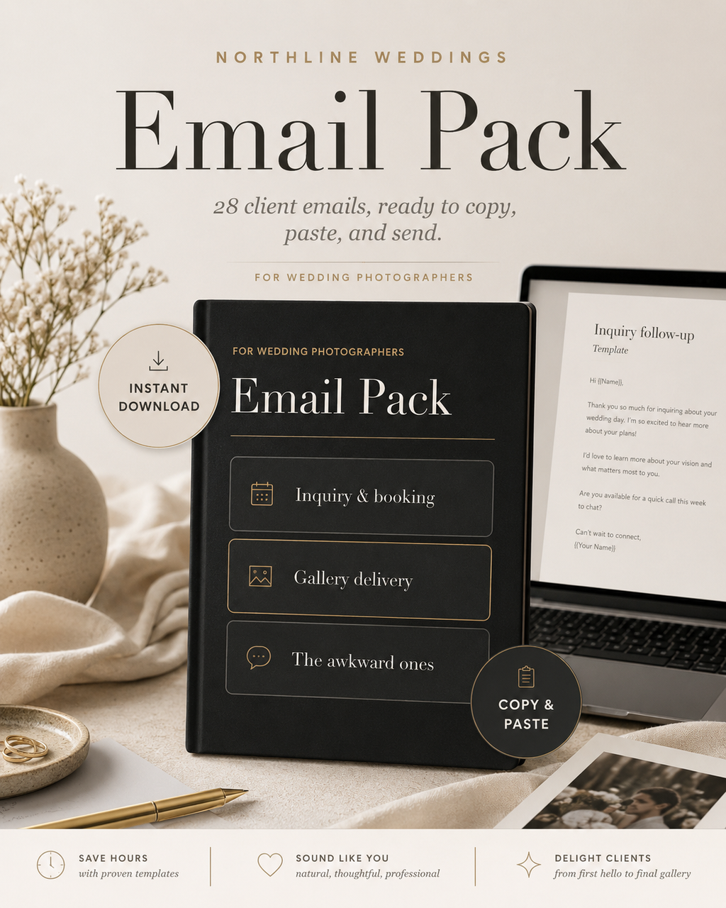 Wedding Photographer Emails – 28 Client Email Templates for Booking Couples Fast
