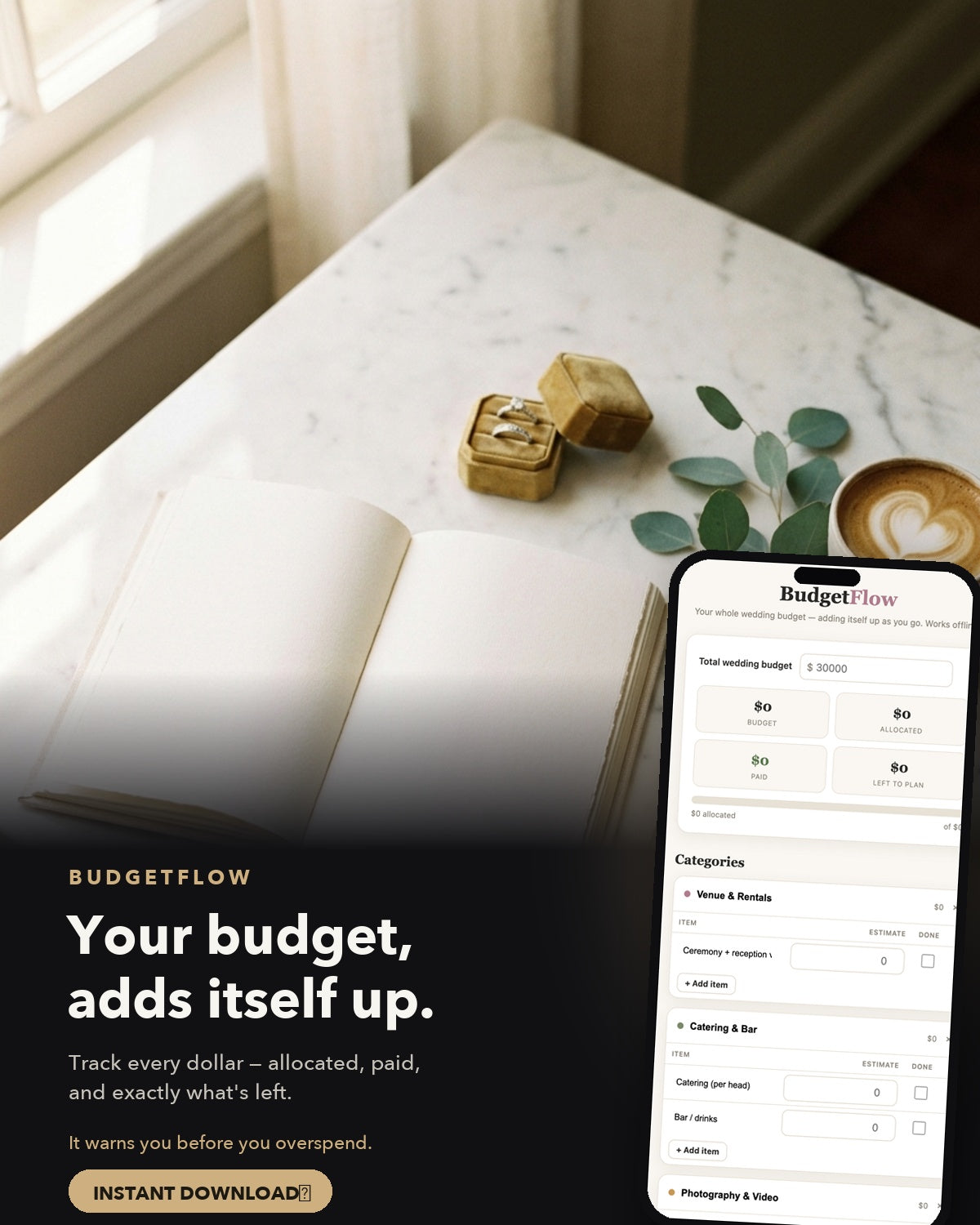BudgetFlow — wedding budget tracker
