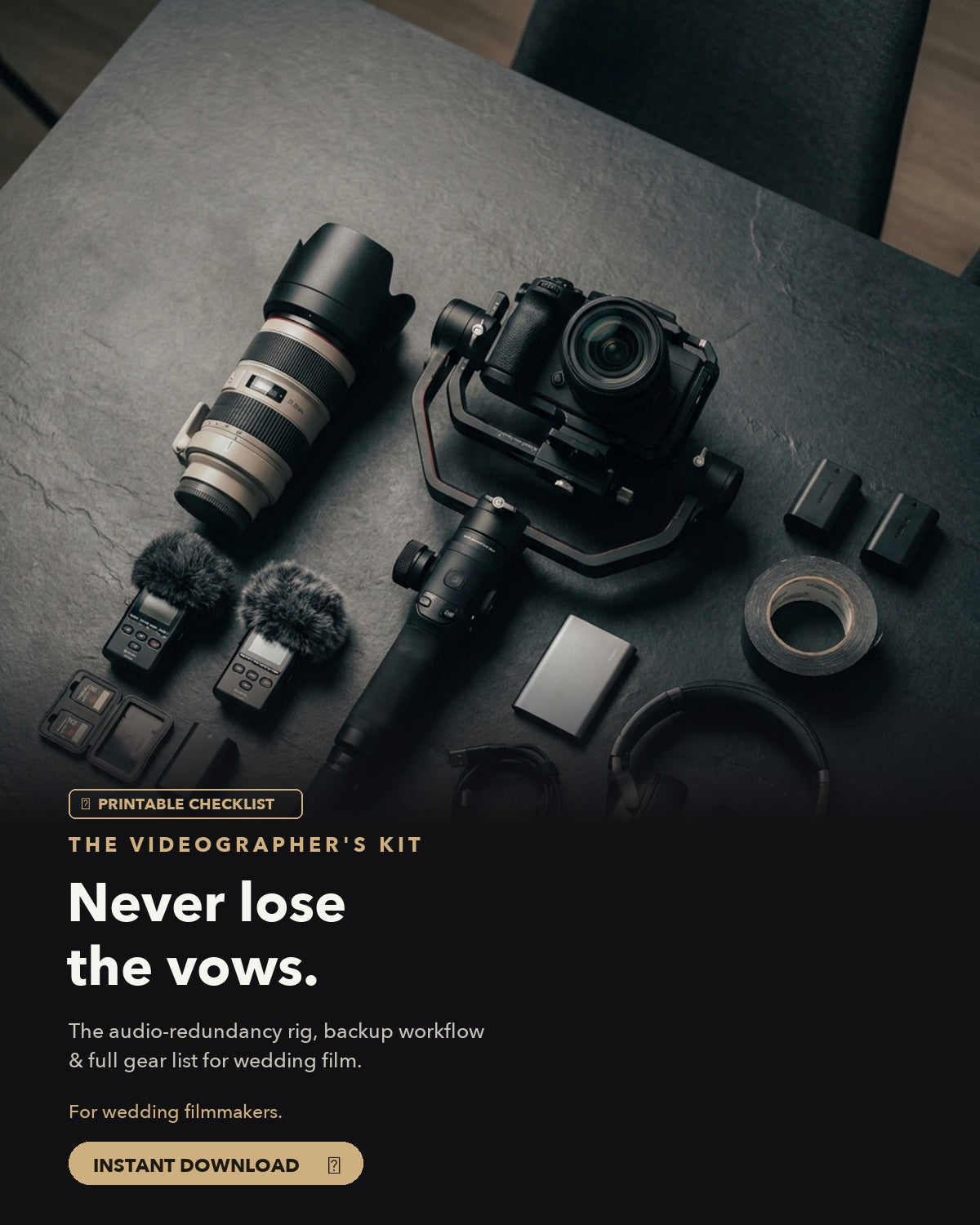The Wedding Videographer's Day Kit