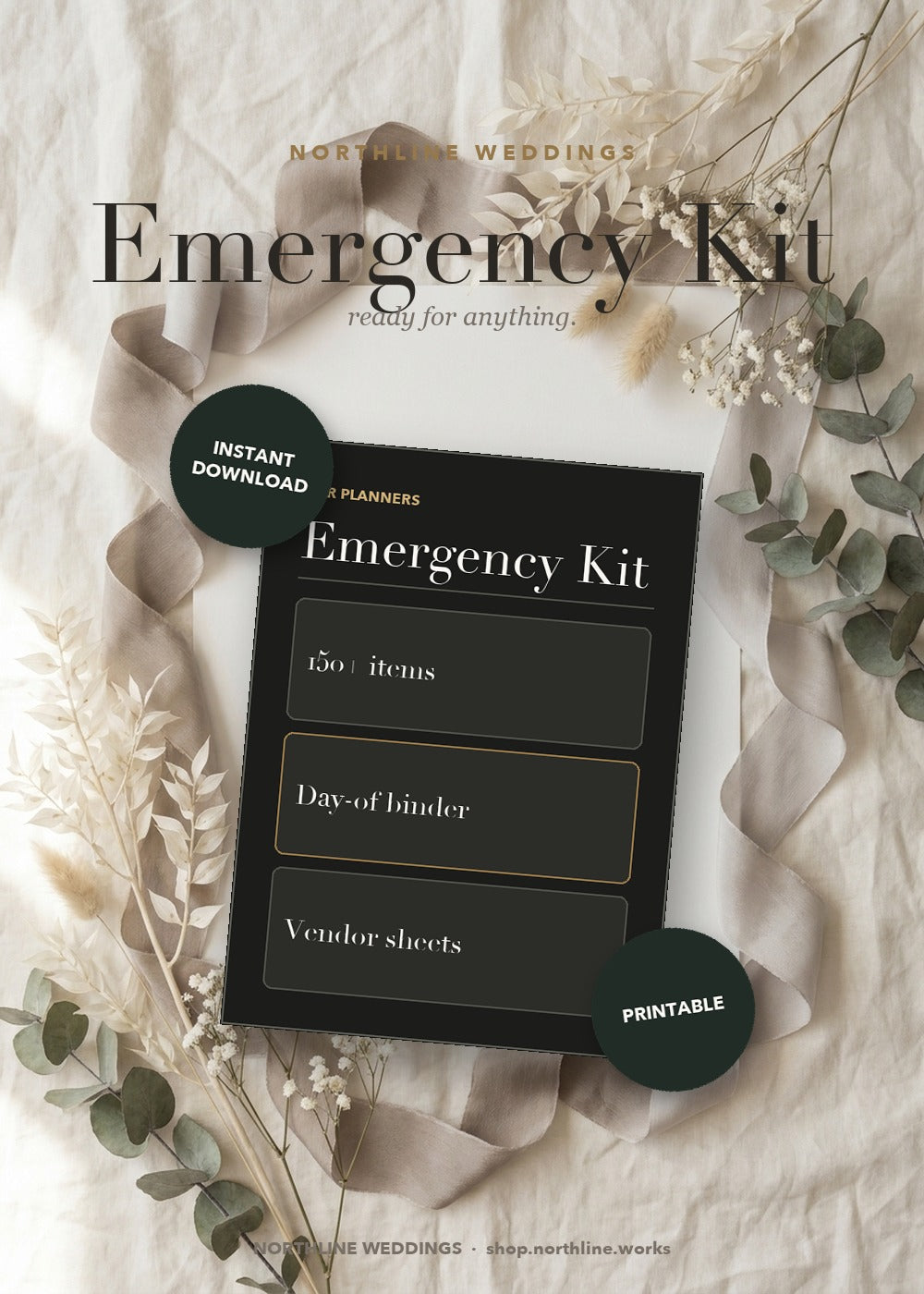 Planner Emergency Kit — styled flat lay