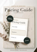 Pricing Guide — styled flat lay
