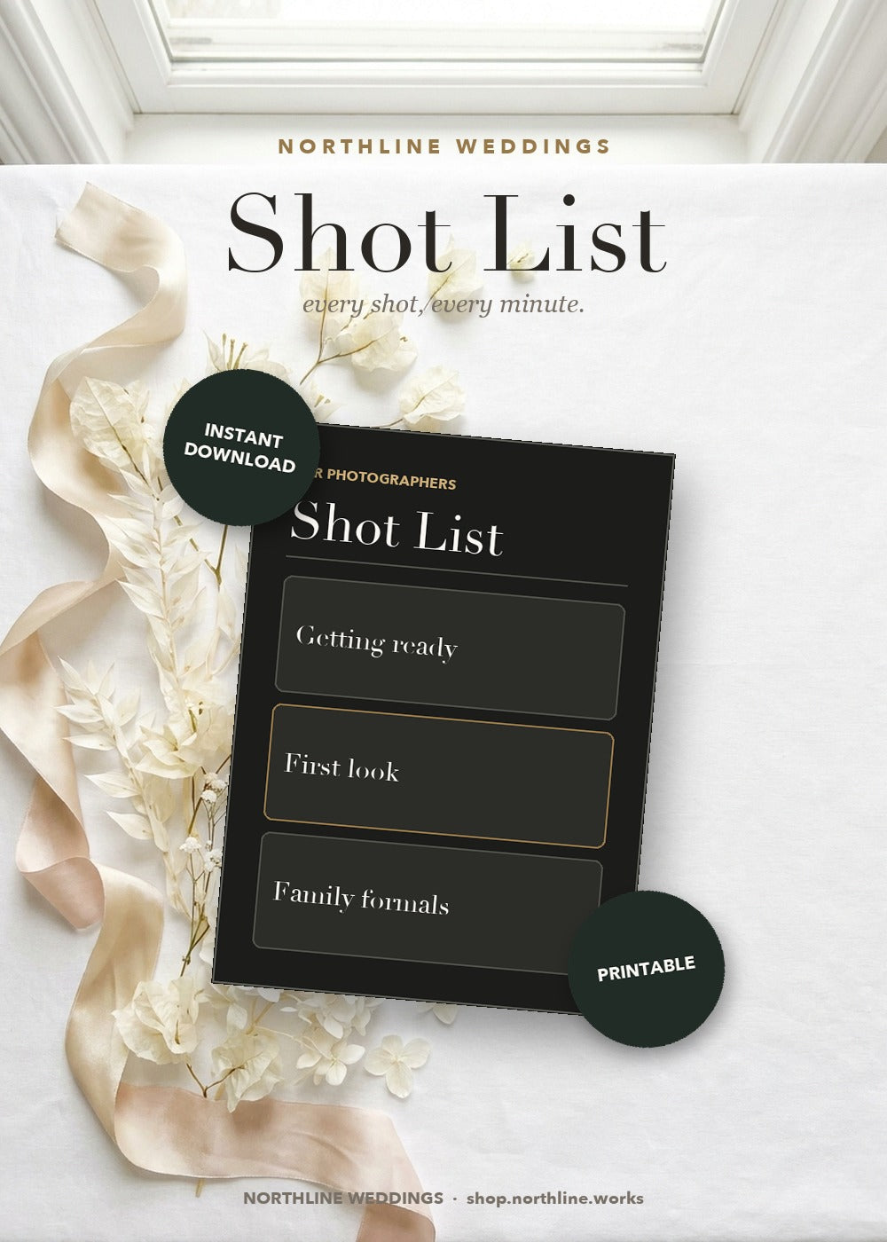 Shot List — styled flat lay